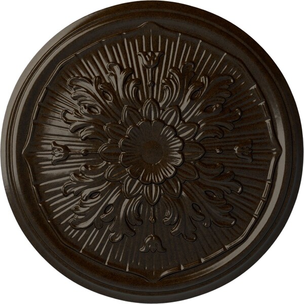 Ekena Millwork Luton Ceiling Medallion (Fits Canopies up to 1 1/8"), Hand-Painted Bronze, 15 3/4"OD x 5/8"P CM16LUBZS - main